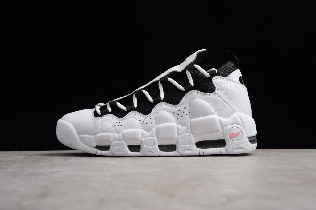 nike air more money white black coral