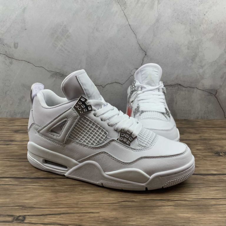 308497-100 Air Jordan 4 Retro White Metallic Silver – Men Air Shoes